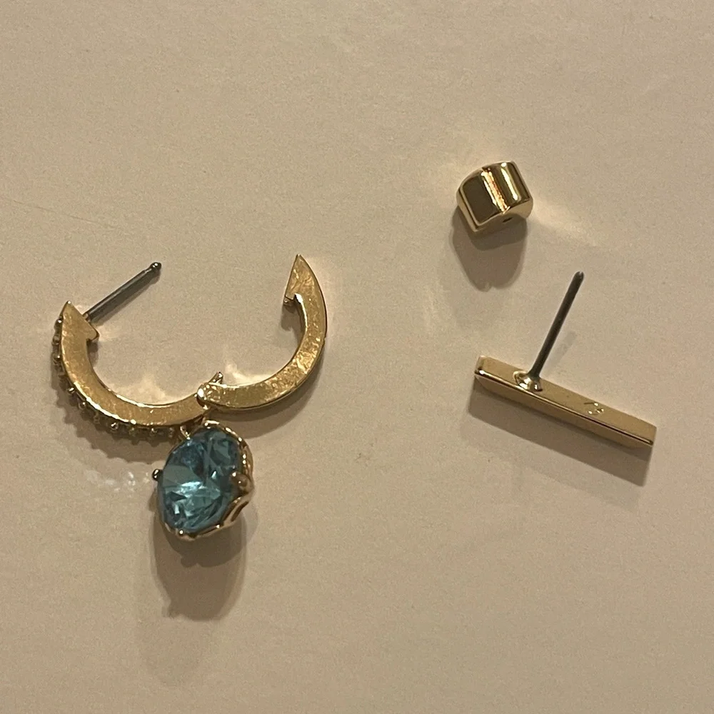Kate spade mismatched earrings blue stone gold - Picture 4 of 10